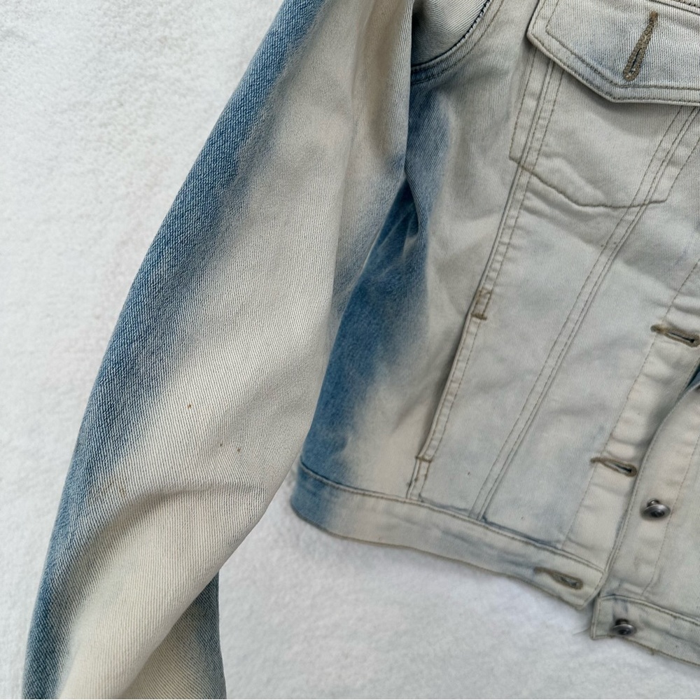 Vintage Y2K R4R Rave Jeans Gradient Denim Hooded Jacket - Picture 8 of 8